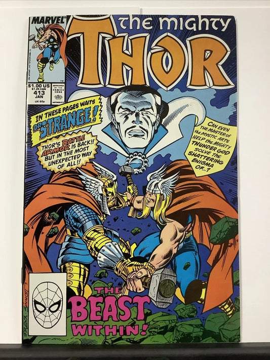 The Mighty Thor #413 (Marvel Comics January 1990) Dr. Strange/Loki Appearances