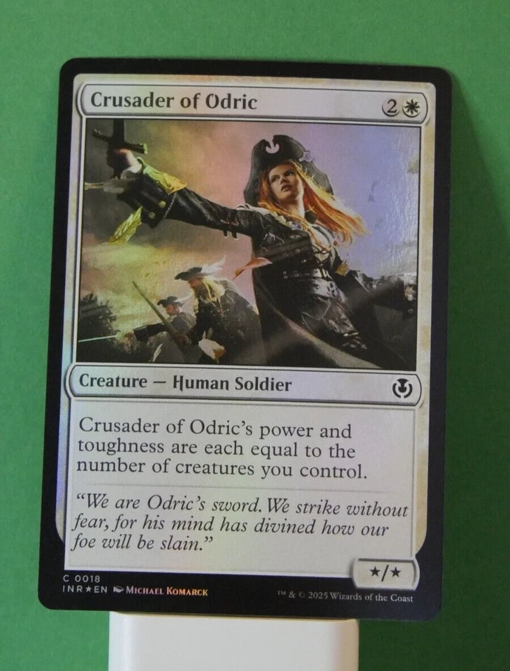Crusader of Odric INR 18 foil Human Soldier creature card from Innistrad Remastered MTG