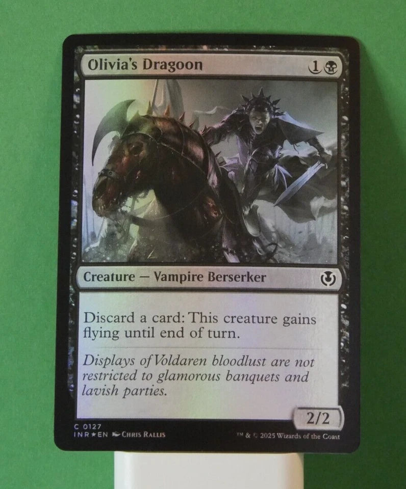 Olivia's Dragoon foil MTG card from Innistrad Remastered featuring Vampire synergy, discard utility, and graveyard support. DM Vault Co.