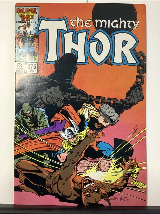 The Mighty Thor #375 (Marvel Comics Jan 1987) Iron Man/Loki App. W.Simonson Art
