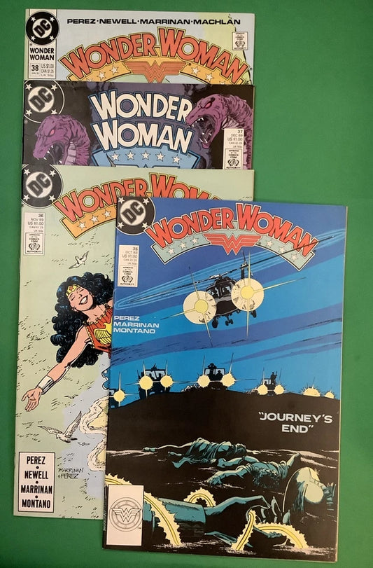DC Comics: Wonder Woman Comic Lot 35 To 38 (1989 To 1990) George Perez Art!!