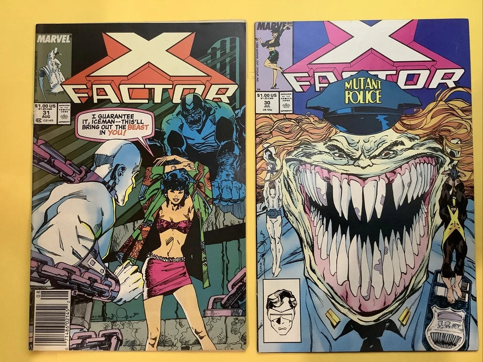 X-Factor 29 30 Marvel 1988 Mutant Police comic bundle covers