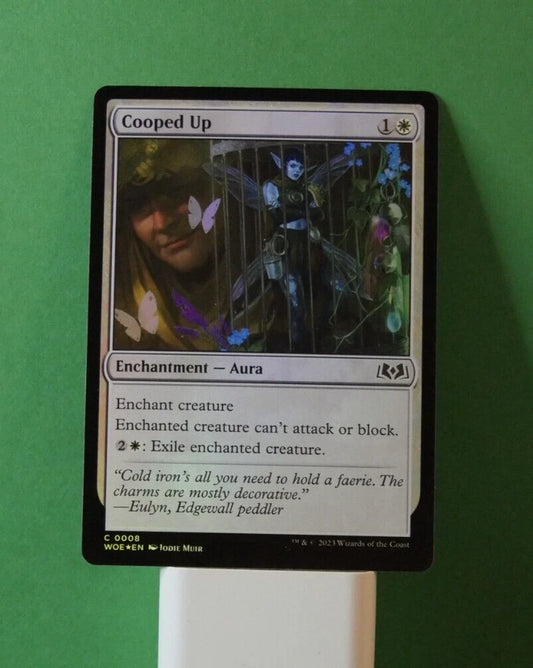 MTG WOE: Cooped Up (Enchantment Aura) Wilds of Eldraine Common Foil 0008