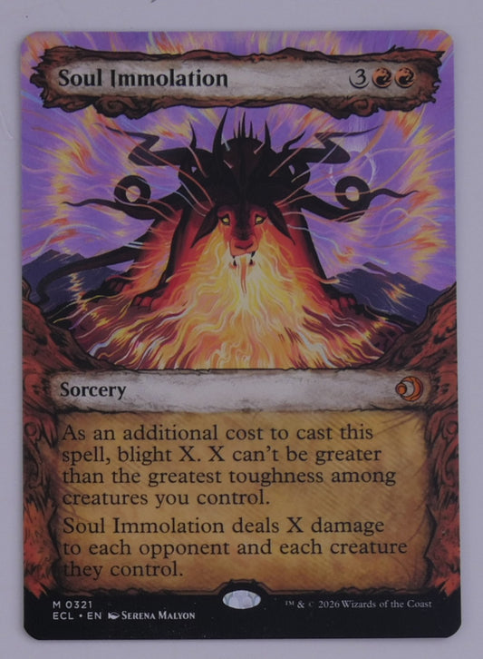 Soul Immolation extended art sorcery card from Lorwyn Eclipsed MTG set number 0321