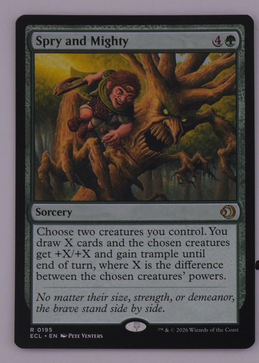 Spry and Mighty MTG Sorcery ECL 0195 regular finish card art DM Vault Co