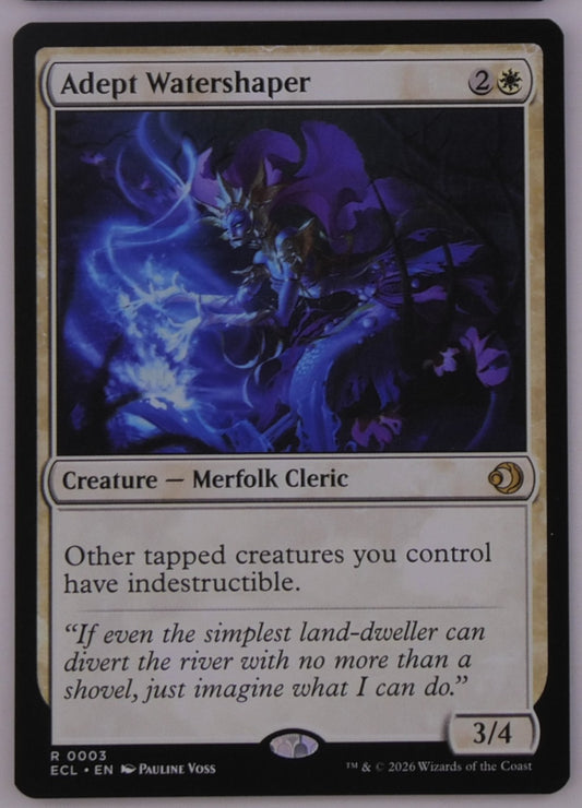 Adept Watershaper MTG Creature Merfolk Cleric ECL 0003 regular finish card art DM Vault Co